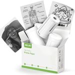 Nelko Genuine Self-Adhesive Thermal Printer Stickers, Compatible with PM230 Mini Sticker Printer, Black on White, 54mmx3.5m Mini Sticker Printer Paper for Journal, Study, Photos, 3 Rolls, Transparent