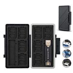 24 Slots Memory Card Case Holder for 16 Micro SD Cards, 8 SD Cards, Includes a 3 in 1 Type C USB 3.0 Micro USB 2.0 Memory Card Reader, Water-Resistant Anti-Shock