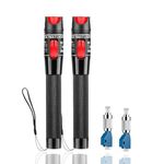 FYBOPTWU - 2pc 50km Visual Fault Locator VFL Fiber Tester Visual Fault Locator Fiber Optic Cable Tester with 2pcs Singlemode 9/125um FC Male to LC Female Adapter, Red Switch