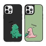 Ehreus Couples Matching Phone Case for iPhone 16 15 14 13 12 11 Plus Pro Max Mini XR X XS 7 8 Plus, Cute Dinosaurs Pattern iPhone Case for Women Girls Men Shockproof Protective Phone Case Hard Cover