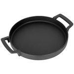 WELL GRILL 30.5CM Round Griddle Grate for Weber 7421 Gourmet BBQ System, Cast-Iron Grill Pan with Handles for Weber 57cm Charcoal Grills
