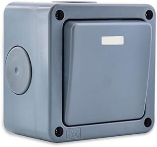 NineLeaf 1PK IP66 Waterproof Outdoor Switch, SPDT(Single Pole Double Throw), 2 Way Single Light Switch for Outdoor Garden, Weatherproof (1Gang 10A Grey)