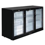 Polar, Triple Hinged Door 320L Back Bar Cooler LED Black Commercial Fridge