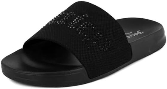 Juicy Couture Women's Slide Sandals – Stylish Slip-On Beach & Casual Sandals, Comfort, WayCool Black Black Size 9