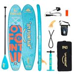 Foj joyfountain 6inches Thick Inflatable SUP for All Skill Levels Stand Up Paddle Board,Paddle,Double Action Pump,Paddles,ISUP Travel Backpack,Coil Foot Leash,Waterproof Bag,toolless fin (Bozi soda)