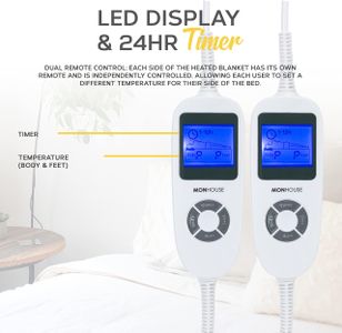 MONHOUSE King Size Electric Blanket – Soft Heated Bed Cover