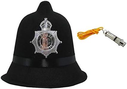 Nicky Bigs Novelties English Bobby British Office Policemen Felt Hat Whistle Halloween Accessory Kit