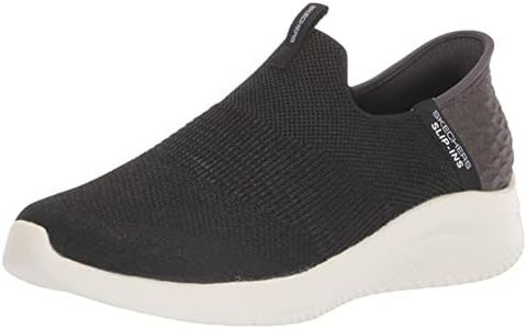 Skechers Women's Hands Free Slip Ins Ultra Flex 3.0 Smooth Step Sneaker, Black, 9