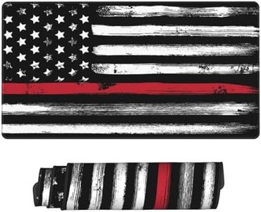 American Flag Thin Red Line Firefighter Large Gaming Mouse Pad,Keyboard Pad Comfortable Operation (3mm Thick) Suitable for Gamers Office Home (16 X 29.5 Inches)