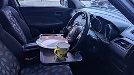 Goldsun MultiPurpose Steering Tray | Steering Food Tray | Wheel Desk 2 in 1 | Car Tray Table | Laptop and Cup Holder for Car | Car Accessories | Car Trays for Eating | Car Multifunctional Main Driver Card Table | Car Food Trays for Adult