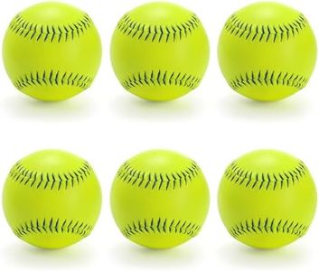 Tebery 6 Pack 12 Inch Sports Fastpitch Softballs Official Size and Weight, Unmarked & Leather Covered Training Ball for Games, Practice and Training
