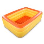 Inflatable Family Swim Play Center Pool, 82 inches Gaint Blow Up Pool Summer Water Fun with Inflatable Soft Floor for Family, Garden, Outdoor, Backyard (82IN Orange)