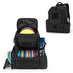 DSLEAF Disc Golf Bag with 24-26 Discs Capacity, Disc Golf Backpack with Two Sidewall Supports and Molle Webbing for Beginner, Hobbyist, Adults and Teenagers