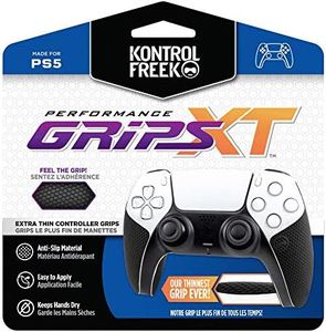 KontrolFreek Performance Grips for Playstation 5 (PS5) Controller (Nightfall Black XT (Extra-Thin))