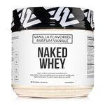 Naked Vanilla Whey Protein 1LB – Only 3 Ingredients, All Natural Grass Fed Whey Protein Powder + Vanilla + Coconut Sugar- GMO-Free, Soy Free, Gluten Free. Aid Muscle Growth & Recovery - 12 Servings