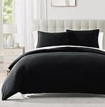 Ultra Soft Duvet Cover King, Black Duvet Cover for King Size Bed, 3 Pieces Luxury Duvet Cover Set with Zipper Closure, Corner Ties 104x90 Inch