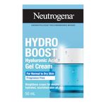 Neutrogena Hydro Boost Fragrance Free Face Moisturizer with Hyaluronic Acid for Dry Skin, Gel Cream Moisturizer For a Refreshing Burst of Hydration & Glowing Skin, Non-Comedogenic, 50ml