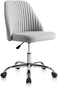 SMUG Home Office Desk Chair, Office Chairs Desk Chair Rolling Task Chair Computer Chair Adjustable with Wheels Armless for Bedroom, Vanity Chair for Makeup Room, Living Room Gray