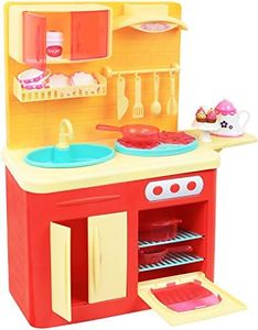 Click N' Play 22 Piece 18" Doll Kitchen Play Station with Accessories, Lights and Sounds-Perfect for 18 Inch Dolls