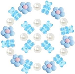 GIDDITZ 27PCS Daisy Flower Shoe Charms, Gummy Bears Shoe Charms for Women Girls Kids Party Favor Gifts Blue