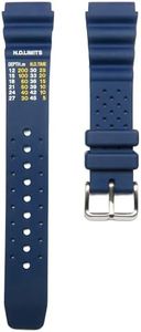 Timewheel 20mm Dark Blue Rubber Watch Band Compatible with Citizen Aqualand Promaster Diver Watches (Rubber Loops)