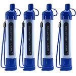 Logest 4 Pack Water Filter Straw - Portable, Compact, Multipurpose Water Purification Device for Emergency Kits, Outdoor Activities, Camping, Travel