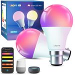 Lepro B1 AI Smart Bulb B22, Bayonet Smart Light Bulbs That Works with Alexa, Music Sync, LLM AI Generated Lighting, APP & Voice Control, Bluetooth & WiFi Bulb, RGBCCT Dimmable LED Bulbs, 2 Packs