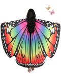 AWAYTR Women Butterfly Wings Shawl - Fairy Ladies Cape Halloween Dress Up Costume Accessory