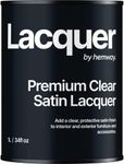 Hemway Clear Satin Lacquer 1 litre / Quart - UV Multi-Surface Sealant, Interior & Exterior, Protection, Top Coat, Chalk Based Furniture Paint, Water-Based, Fast Drying, Wood, Metal, Glaze, Low Odour