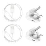 Amoner iPhone Charger Cable, MFi Certified 2+2Pack 1M Fast Charging Lightning Cable with USB Wall Charger Plug Adapter, Compatible with iPhone 14/13/12/11 Pro Max/XS Max/XR/X/8,AirPod,iPod and More