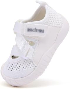 BMCiTYBM Baby Boy Girl Sandals Closed Toe Summer Lightweight Shoes Infant Non-Slip First Walking Sneakers 6 9 12 18 24 Months White Size 18-24 Months Toddler