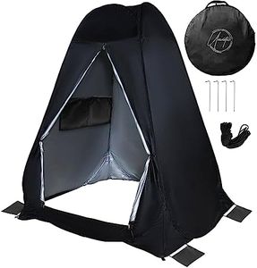 Pop Up Large Privacy Tent - 7ft Tall - Oversized Strong Camping Toilet Tent- Portable Camp Shower Pod w/Hooks- Porta Pod- Outdoor Bathroom, Potty, Changing Private Room (Black 5 x 5 x 7)