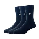 Peter England Mens Cotton Full Length Socks (Pack of 3)-Black