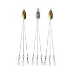HCHinn Alabama Rigs for Bass Striper 3 Arms Umbrella A-Rig Fishing Lure Kit for Trout Perch Walleye Frashwater / Saltwater (3 pcs a-rig (2 Gold +1 Blue))