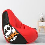 ComfyBean Bag with Beans Filled XL- Official: Jack & Mayers Bean Bags - for Kids - Max User Height : 4 Ft. - Weight : 30 Kgs(Model: Chulbul Panda - Red Black)