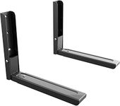 Utiz Universal Microwave Shelf Wall Bracket Holder | Extendable Arms | Microwave Weight 45kg | Under Cabinet | (Black) Suitable for All Microwaves