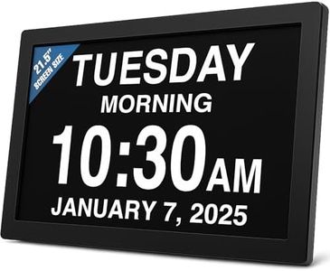 American Lifetime New 2025 Dementia Clock Large Digital Clock for Seniors, Digital Calendar Large Display, Custom Alarms, Clock with Day & Date for Elderly 21.5 Inches Black