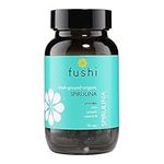 Fushi Organic Spirulina 500 mg, 90 Caps | Cold Processed | Vegan Protein source | Best for Iron, Protein, Vitamin B | Ethical & Vegan Society Approved | Manufactured in the UK