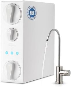 iSpring RO500AK-BN Reverse Osmosis Water Filter, NSF 58 Certified, 500 GPD Tankless Under Sink RO System, Natural pH Alkaline Remineralization, 2:1 Pure to Drain Ratio, Brushed Nickel Faucet