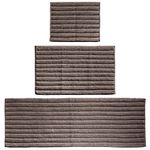 mDesign Soft 100% Cotton Spa Rugs for Bathroom Vanity, Tub/Shower - Water Absorbent, Machine Washable - Includes Plush Non-Slip Rectangular Accent Rug Mats in 3 Sizes - Set of 3 - Chocolate Brown