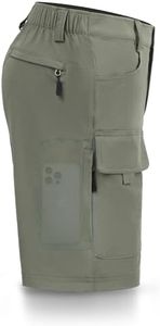 Hiauspor Men's Hiking Cargo Shorts Big and Tall 10" Quick Dry Lightweight Waterproof for Golf Tactical Fishing Casual (Sage Green, 50)