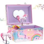 Jewelkeeper Jewelry Box for Girls, Cotton Candy Unicorn Musical Jewelry Boxes, The Beautiful Dreamer Tune and Spinning Unicorn Doll, Toys for Girls