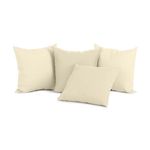 Sapphire Collection Water Resistant Cushions-Garden Furniture Seat Cushion Throw Pillow Shredded Foam Filled for Garden Sofa Livingroom Chair Bedroom Tent Park Patio (4, Cream, 18"x18" Inch/45x45cm)