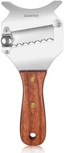 Cook Guy Premium Stainless Steel Truffle and Cheese Slicer with Adjustable Blade and Elegant Rosewood Handle, Versatile Chocolate Shaver and Wavy Blade Dessert Knife for Essential Kitchen Use