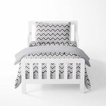 Bacati Ikat Zigzag Grey 4 Piece Toddler Bedding Set