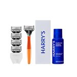 Harry's Razors for Men - Men's Razor Set with 5 Razor Blade Refills, Travel Blade Cover, 2 oz Shave Gel (Ember)