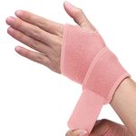 Wrist Brace for Carpal Tunnel, Breathable and Adjustable Wrist Support Brace for Arthritis and Tendinitis, Wrist Compression Wrap for Pain Relief, One Size Fits Left or Right Hand – Single (Pink)