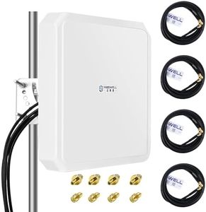 Maswell Antena 5G 4X4 MIMO Exterior, Antena Direccional 10dBi Antena Externa Exterior Compatible con FRITZBox, NETGEAR, 5G NR Router Gateways | Banda Ancha 600-8000 MHz (4MIMO)