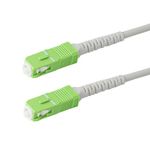 SpeedyFiberTX 1-Pack 10 Meter SC/APC to SC/APC 3.0mm White Simplex Riser OFNR Fiber Patch Cable, Corning SMF-28 Singlemode 9/125um Ultra Fiber, OS1/OS2 Compatible