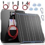 Voltset 20W Solar Car Battery Charger, 12V ETFE Portable Waterproof Solar Power Trickle Battery Charger & Maintainer for Car, Boat, RV, and Motorcycles with Cigarette Lighter & Alligator Clips